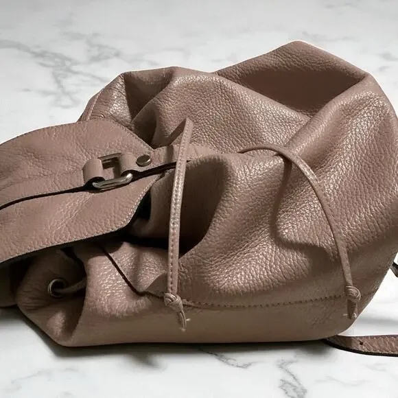 A. Bellucci Genuine Leather Backpack Light Rose Dusty Pink Made in Italy